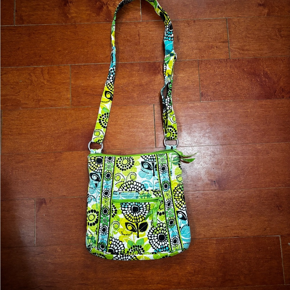 Vera Bradley Limes Up Classic Hipster Floral Quilted Shoulder Crossbody Handbag
